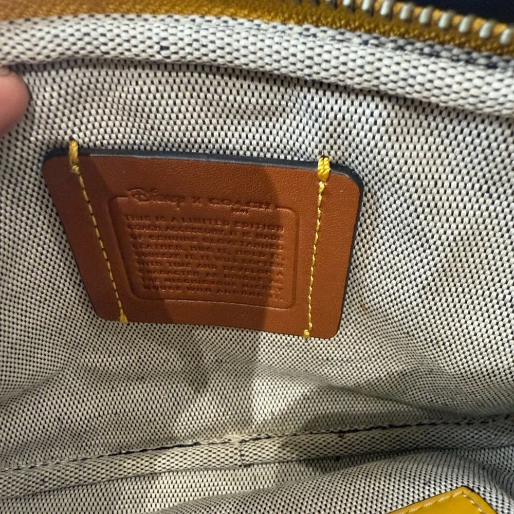 Collectors Coach Mickey Yellow Leather Crossbody Bag